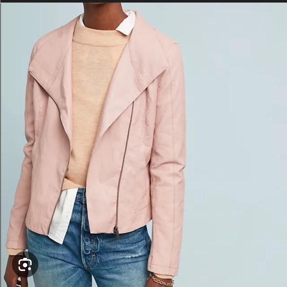 Ett:twa by Anthropology Ripley Women's Pink Faux Leather Jacket